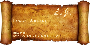 Loosz Janina névjegykártya